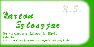 marton szloszjar business card